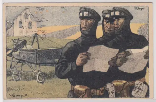 909718 Reklame Feldpost AK H. Bahlsens Keks-Fabrik Hannover - Flieger 1915