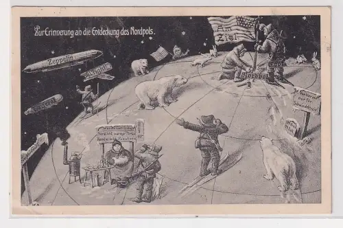 909678 Künstler AK Zur Erinnerung an die Entdeckung des Nordpols 1909