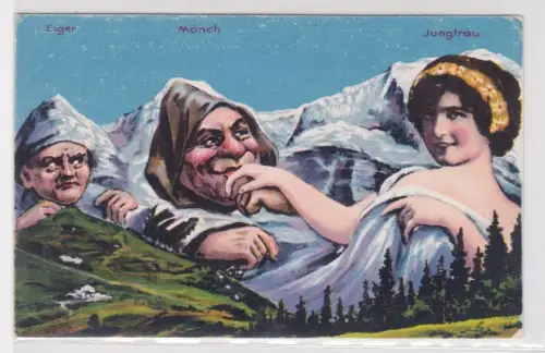 909318 Berge mit Gesichtern Ak Eiger, Mönch und Jungfrau