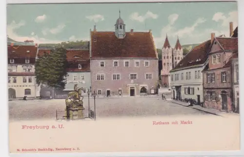 19983 Ak Freyburg a. U. Rathaus mit Markt. um 1930