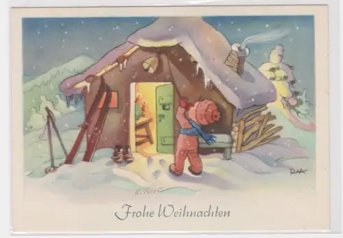 71142 Kunstbildpostkarte nach einem Entwurf von C. Baron - Frohe Weihnachten