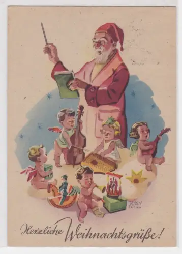 48852 Künstler AK Herzliche Weihnachtsgrüße! Helmut Seifert Dresden 1948