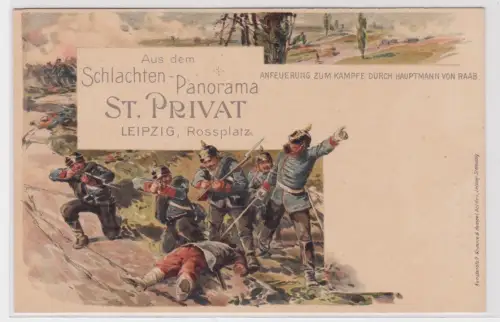 910114 Ak Schlachten-Panorama St.Privat Leipzig Rossplatz um 1900