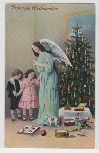 83119 Ak Fröhliche Weihnachten - Engel und Kinder am Weihnachtsbaum 1913