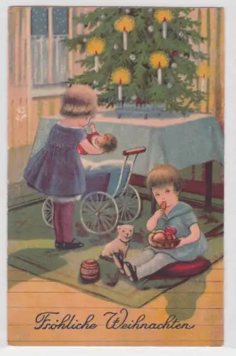 30695 Künstler Ak Fröhliche Weihnachten - Kinder spielen am Weihnachtsbaum 1933