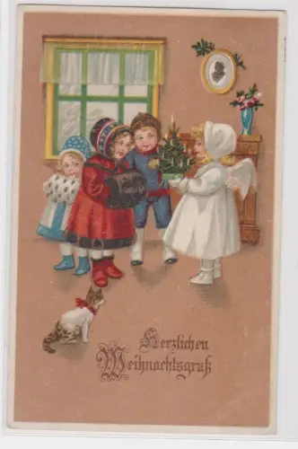 81545 Künstler Ak Herzlichen Weihnachtagruß - Engel besucht Kinder 1931