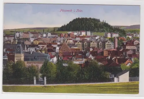 87736 Ak  Pößneck in Thüringen. Panoramaansicht. um 1940