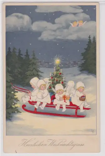 51982 Künstler AK Lia Doering - Herzlichen Weihnachtsgruss, M&B Leipzig 2362