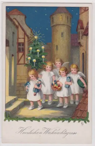 50038 Künstler AK Lia Doering - Herzlichen Weihnachtsgruss, M&B Leipzig 2544