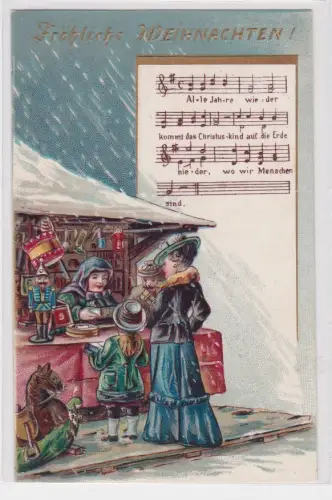 41445 Künstler AK Fröhliche Weihnachten, Geschenke Verkauf Weihnachtsmarkt