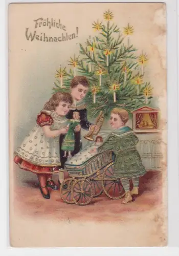 81943 Künstler AK Fröhliche Weihnachten, Kinder zeigen sich Ihre Geschenke 1907