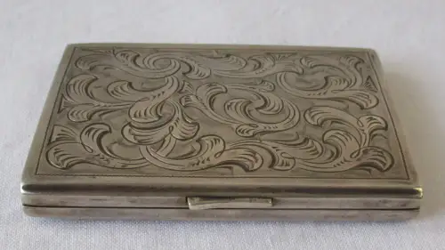 elegantes Zigarettenetui Schachtel 835er Silber Art Déco um 1925 (110230)