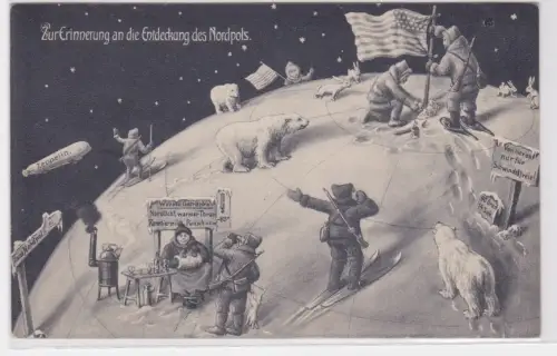 909213 Künstler Ak Zur Erinnerung an die Entdeckung des Nordpols um 1909