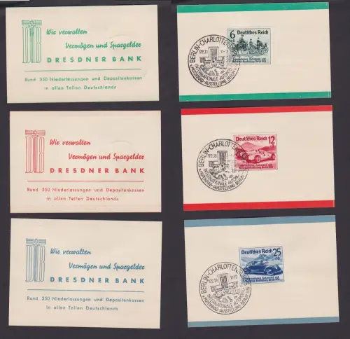 Internationale Automobil und Motorrad Ausstellung Berlin 1939 Mi Nr. 686 - 688