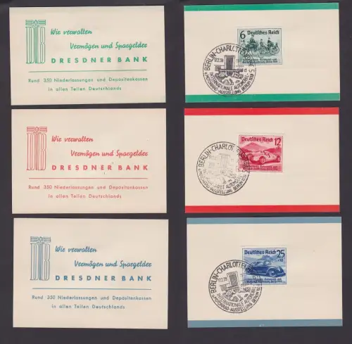 Internationale Automobil und Motorrad Ausstellung Berlin 1939 Mi Nr. 686 - 688