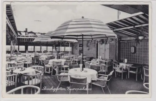 42133 Ak Leipzig Europahaus Dachgarten Kaffeehaus Bar 1937
