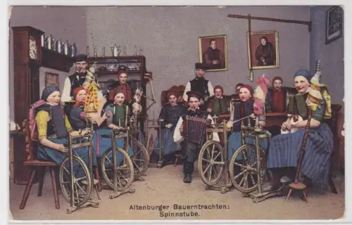 66684 AK Altenburger Bauerntrachten - Spinnstube 1913