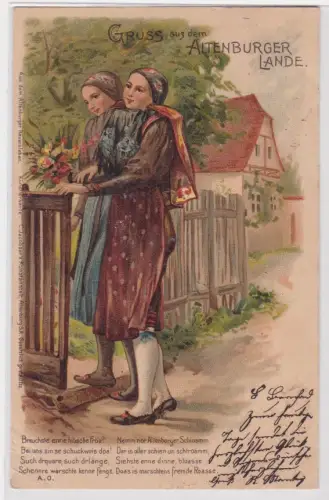 46212 AK Gruß aus dem Altenburger Lande - Bauerntrachten 1901