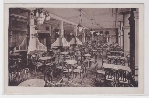 63695 Ak Leipzig Kaffeehaus Korso Augustusplatz Innenansicht 1920