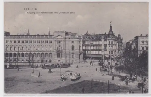13228 Ak Leipzig Eingang der Petersstrasse mit Deutscher Bank 1908