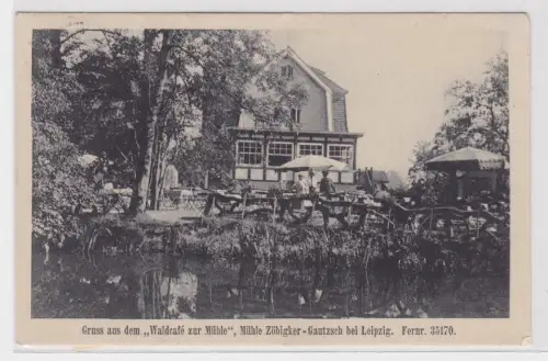 39476 Ak Zöbigker-Gautzsch bei Leipzig Waldcafé zur Mühle 1923