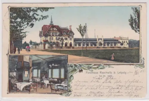 88573 Ak Lithografie Forsthaus Raschwitz bei Leipzig 1905