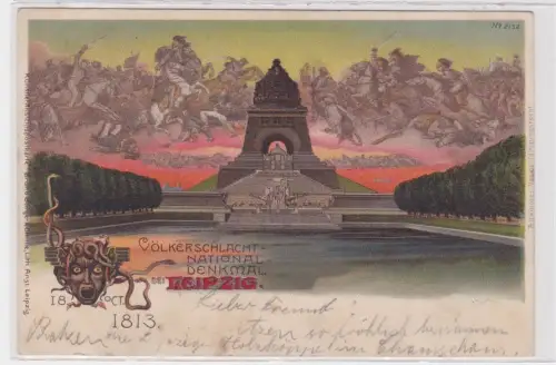 906542 Ak Lithografie Leipzig Völkerschlachtdenkmal, Verlag Bruno Bürger 1899