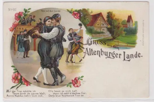 906776 Ak Gruss aus dem Altenburger Lande  Tanz auf dem Lande Louis Henk's No 97