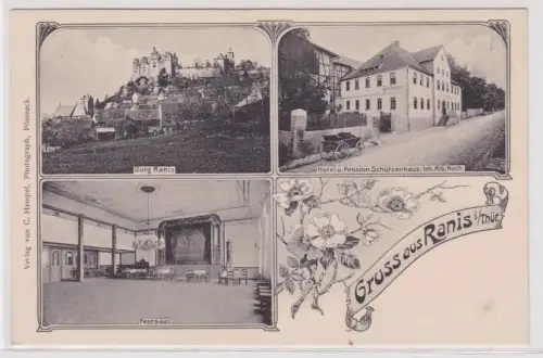 10389 Mehrbild Ak Gruß aus Ranis in Thüringen Hotel Schützenhaus usw. 