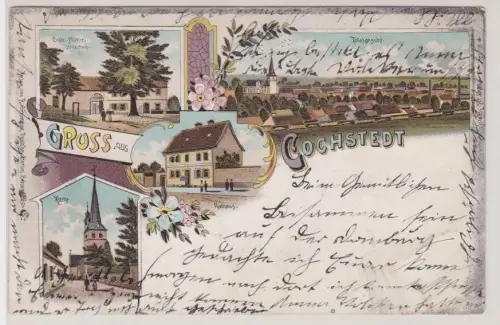 910724 Ak Lithographie Gruß aus Cochstedt Gritz-Mühle, Rathaus usw. 1900