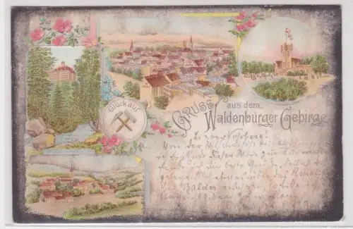 910073 Ak Lithographie Gruß aus dem Waldenburger Gebirge Wałbrzych 1898