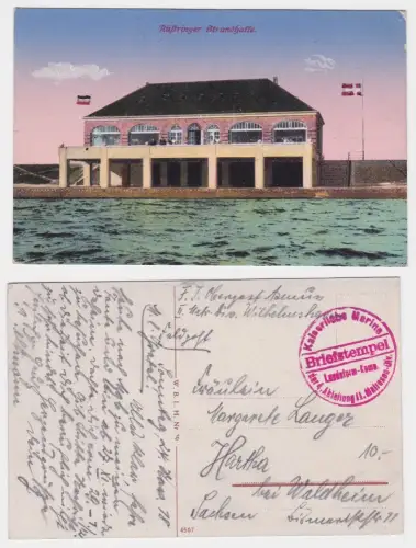 910790 Feldpost Ak Wilhelmshaven Rüstringer Strandhalle 1918 Kaiserl. Marine