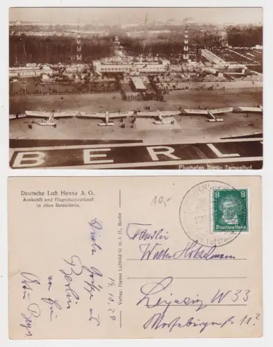01199 Foto Ak Flughafen Berlin Tempelhof 1938 Deutsche Lufthansa