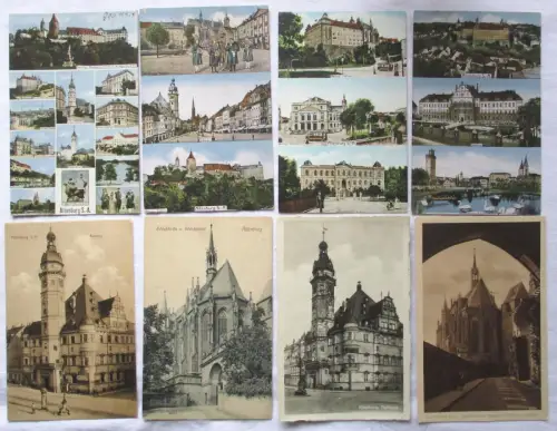 00727 / 8 Ak Altenburg - Rathaus, Schlosskirche, Schloss, Seminar um 1930
