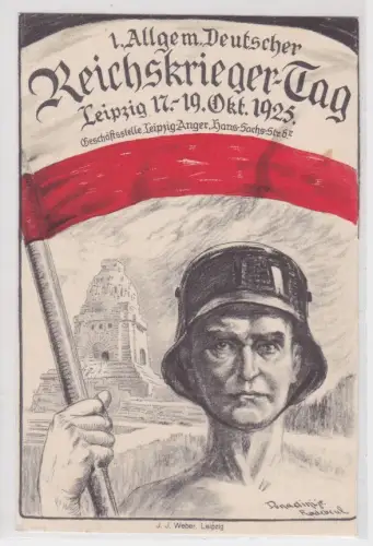34379Künstler Ak Erster Deutscher Reichskriegertag Leipzig 17. bis 19. Okt. 1925