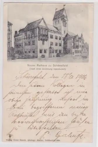910477 Ak Neues Rathaus zu Schönefeld (nach einer Zeichnung reproduziert). 1904