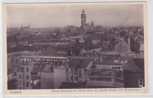 67624 Ak Leipzig Neues Rathaus und Blick vom Europahaus 1934