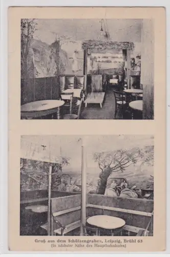 02202 Feldpost Ak Gruß aus dem Schützegraben, Brühl 63, Leipzig. 1917