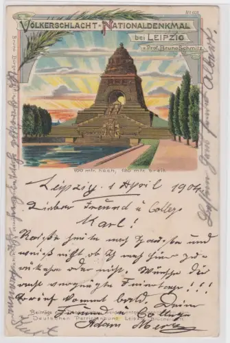 910487 Ak VÖLKERSCHLACHT NATIONALDENKMAL bei LEIPZIG v.Prof.BrunoSchmitz. 1904