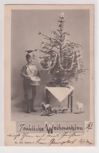 30177 AK Fröhliche Weihnachten - Junge in Uniform vor Weihnachtsbaum 1903