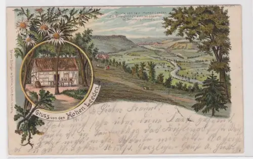 38703 Ak Lithographie Gruß von den Hohen Leeden bei Jena 1905