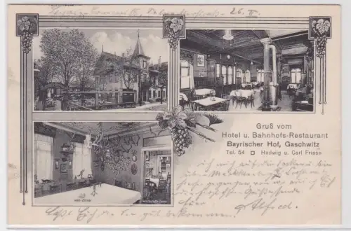 14385 Mehrbild Ak Gruß vom Restaurant Bayrischer Hof Gaschwitz 1913