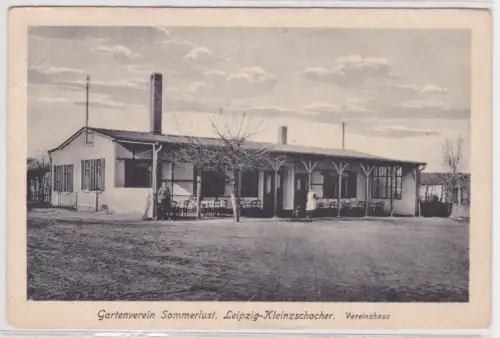 01037 Ak Leipzig Kleinzschocher Gartenverein Sommerlust Vereinshaus um 1930