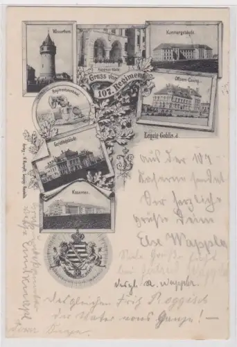 43957 Mehrbild Ak GRuß vom 107.Regiment Leipzig Gohlis 1910