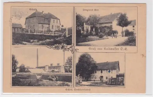 61139 Mehrbild Ak Gruß aus Kaltwasser O.-L. schles. Dachsteinfabrik usw. 1925