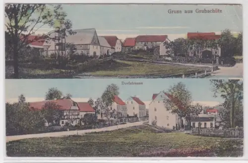 44189 Mehrbild Ak Gruß aus Grubschütz Dorfstrasse usw. um 1910