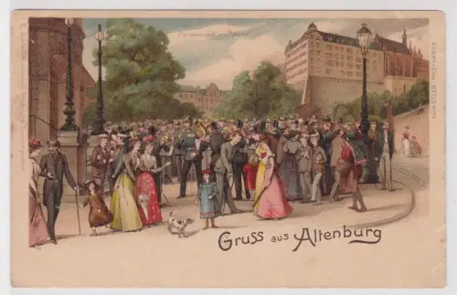 24760 Ak Lithographie Altenburg Parolemusik am Theater um 1910