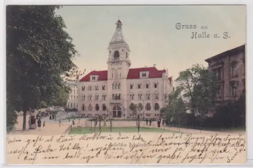 909711 Ak Gruss aus Halle a.S. Kaiserliches Postgebäude. 1898