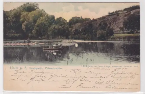 56982 Ak Halle a.S, Saalepartie, Peissnitzspitze. 1905