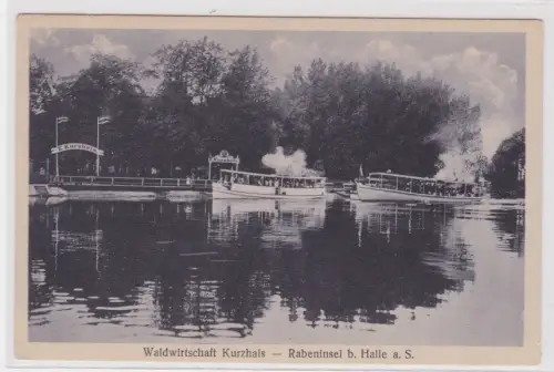 904186 Ak Waldwirtschaft Kurzhals - Rabeninsel bei Halle a.S. um 1930